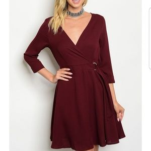 Burgundy Wrap Dress